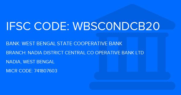 West Bengal State Cooperative Bank Nadia District Central Co Operative Bank Ltd Branch IFSC Code