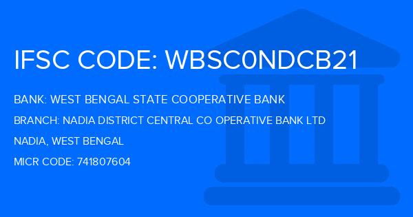 West Bengal State Cooperative Bank Nadia District Central Co Operative Bank Ltd Branch IFSC Code