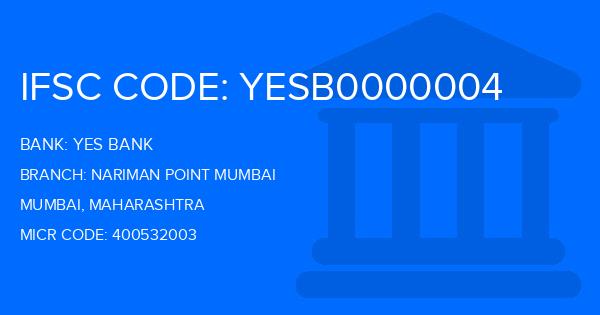 Yes Bank (YBL) Nariman Point Mumbai Branch IFSC Code
