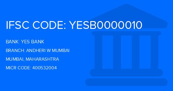 Yes Bank (YBL) Andheri W Mumbai Branch IFSC Code
