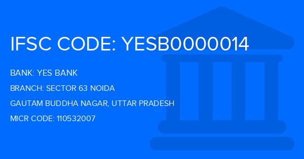 Yes Bank (YBL) Sector 63 Noida Branch IFSC Code