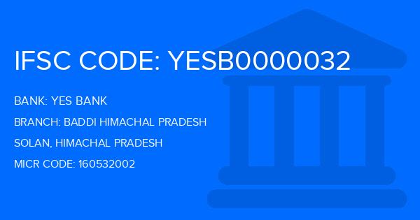 Yes Bank (YBL) Baddi Himachal Pradesh Branch IFSC Code