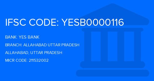 Yes Bank (YBL) Allahabad Uttar Pradesh Branch IFSC Code
