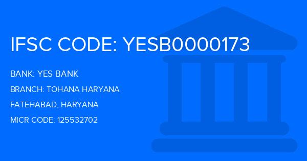 Yes Bank (YBL) Tohana Haryana Branch IFSC Code