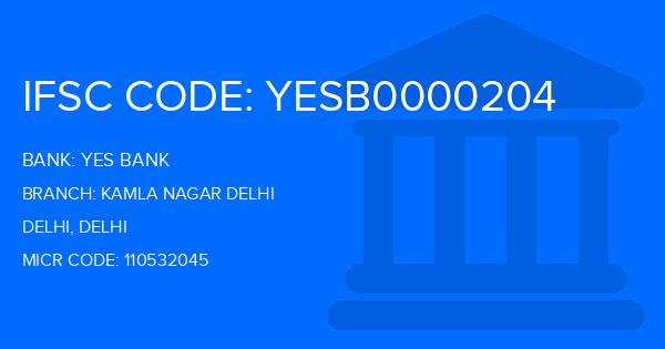 Yes Bank (YBL) Kamla Nagar Delhi Branch IFSC Code