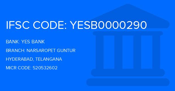 Yes Bank (YBL) Narsaropet Guntur Branch IFSC Code
