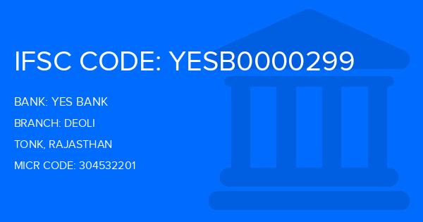 Yes Bank (YBL) Deoli Branch IFSC Code