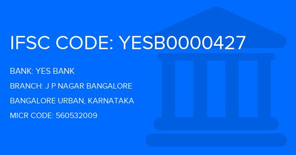 Yes Bank (YBL) J P Nagar Bangalore Branch IFSC Code