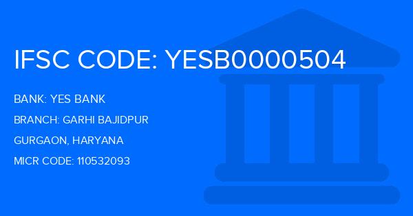 Yes Bank (YBL) Garhi Bajidpur Branch IFSC Code