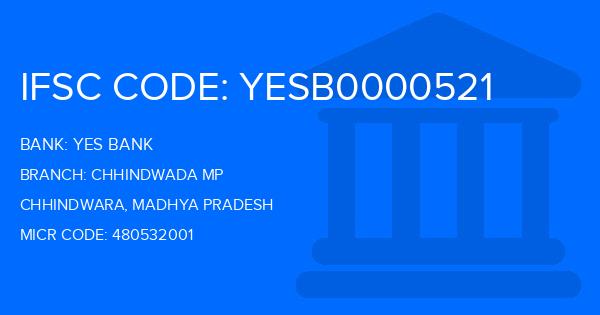 Yes Bank (YBL) Chhindwada Mp Branch IFSC Code