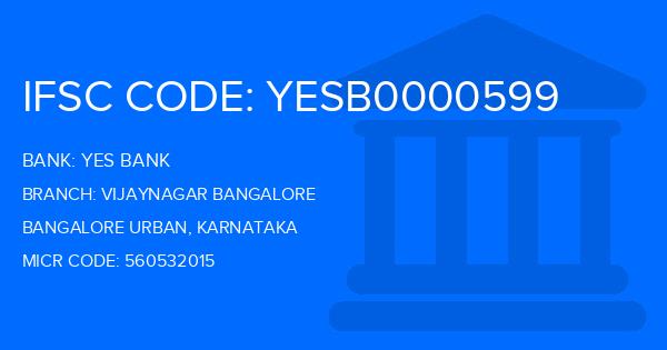 Yes Bank (YBL) Vijaynagar Bangalore Branch IFSC Code