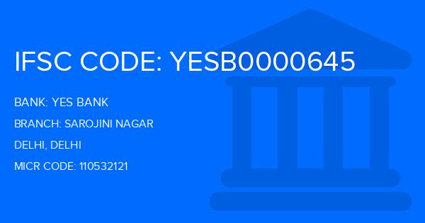Yes Bank (YBL) Sarojini Nagar Branch IFSC Code