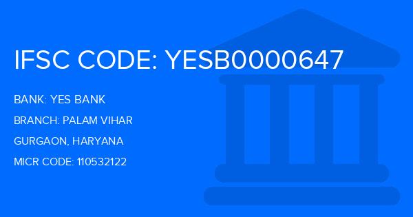 Yes Bank (YBL) Palam Vihar Branch IFSC Code