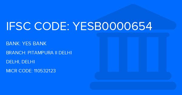 Yes Bank (YBL) Pitampura Ii Delhi Branch IFSC Code