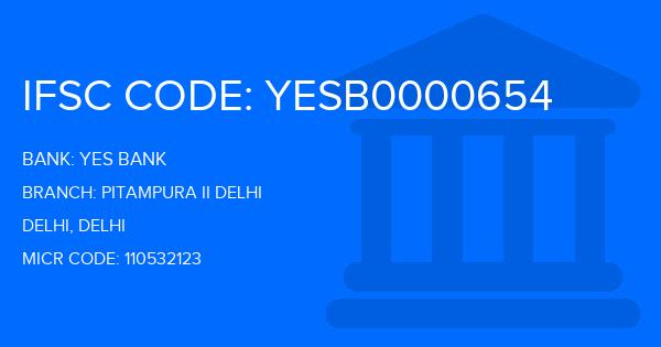 Yes Bank (YBL) Pitampura Ii Delhi Branch IFSC Code