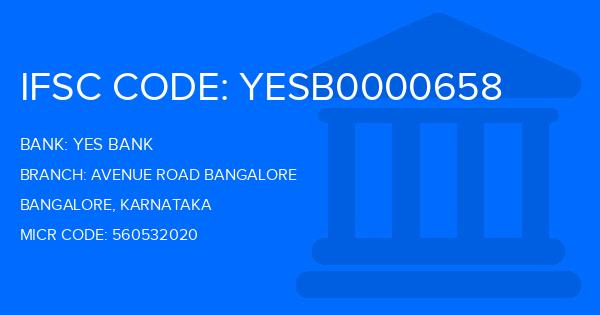 Yes Bank (YBL) Avenue Road Bangalore Branch IFSC Code