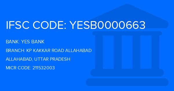 Yes Bank (YBL) Kp Kakkar Road Allahabad Branch IFSC Code