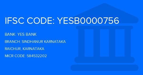 Yes Bank (YBL) Sindhanur Karnataka Branch IFSC Code