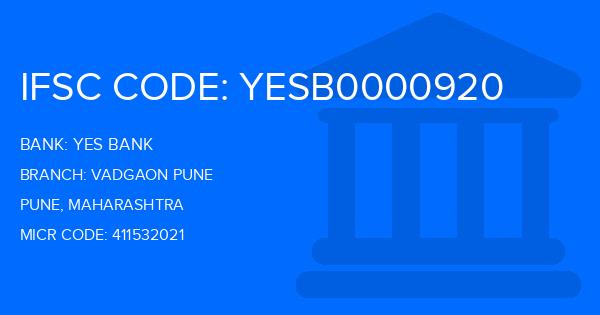 Yes Bank (YBL) Vadgaon Pune Branch IFSC Code
