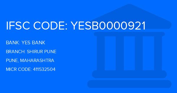 Yes Bank (YBL) Shirur Pune Branch IFSC Code