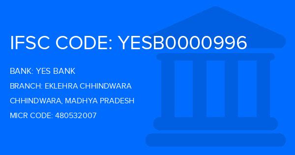 Yes Bank (YBL) Eklehra Chhindwara Branch IFSC Code