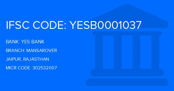 Yes Bank (YBL) Mansarover Branch IFSC Code