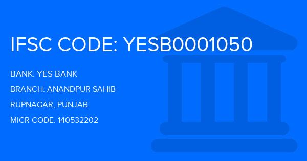 Yes Bank (YBL) Anandpur Sahib Branch IFSC Code