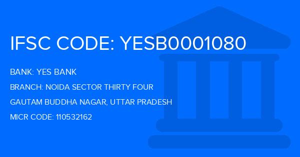 Yes Bank (YBL) Noida Sector Thirty Four Branch IFSC Code
