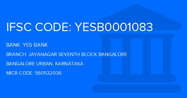 Yes Bank (YBL) Jayanagar Seventh Block Bangalore Branch IFSC Code