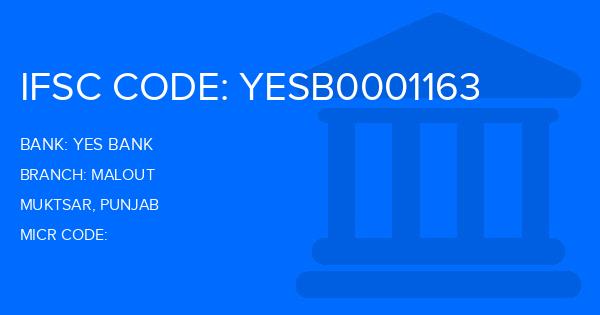 Yes Bank (YBL) Malout Branch IFSC Code