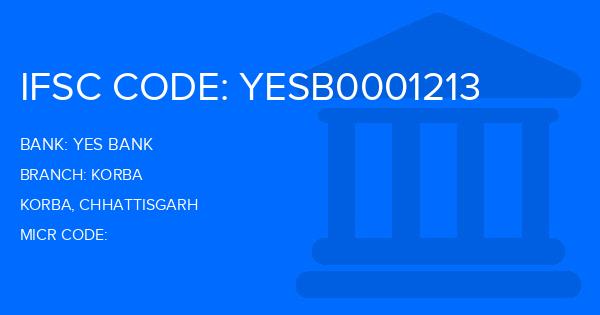 Yes Bank (YBL) Korba Branch IFSC Code