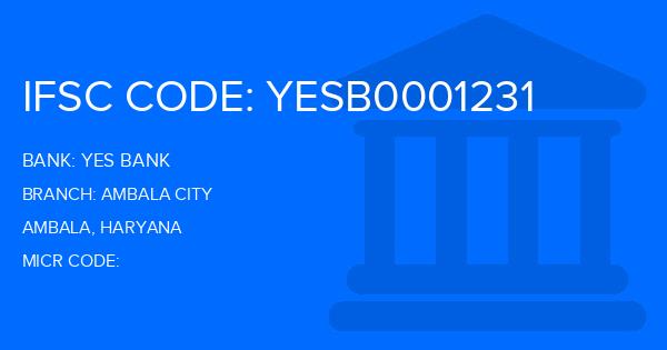 Yes Bank (YBL) Ambala City Branch IFSC Code