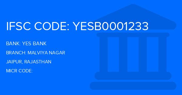 Yes Bank (YBL) Malviya Nagar Branch IFSC Code