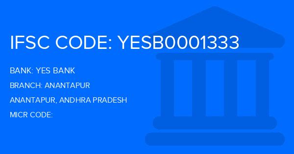 Yes Bank (YBL) Anantapur Branch IFSC Code