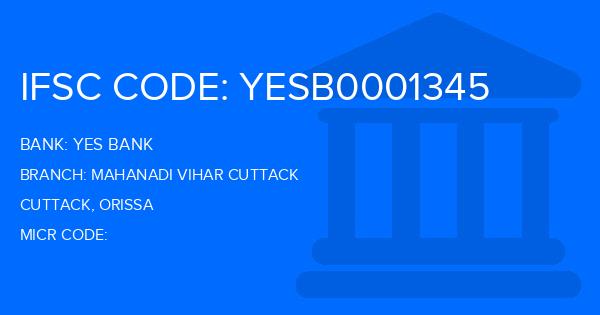 Yes Bank (YBL) Mahanadi Vihar Cuttack Branch IFSC Code