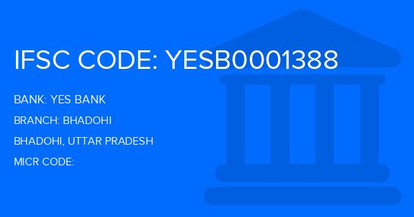 Yes Bank (YBL) Bhadohi Branch IFSC Code