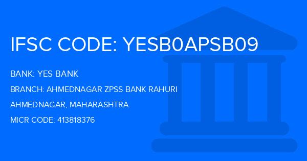 Yes Bank (YBL) Ahmednagar Zpss Bank Rahuri Branch IFSC Code