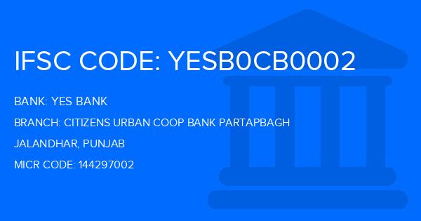 Yes Bank (YBL) Citizens Urban Coop Bank Partapbagh Branch IFSC Code