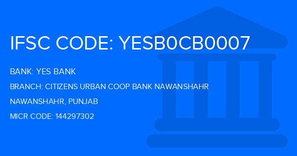 Yes Bank (YBL) Citizens Urban Coop Bank Nawanshahr Branch IFSC Code