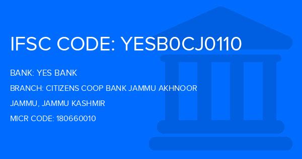 Yes Bank (YBL) Citizens Coop Bank Jammu Akhnoor Branch IFSC Code