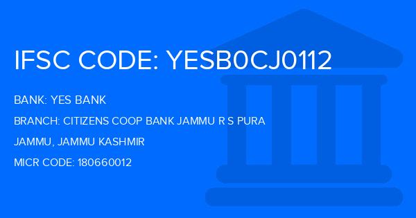 Yes Bank (YBL) Citizens Coop Bank Jammu R S Pura Branch IFSC Code