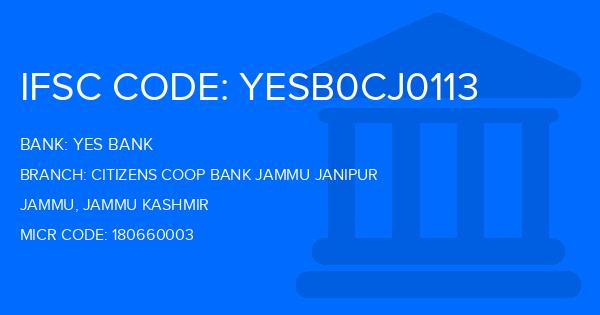 Yes Bank (YBL) Citizens Coop Bank Jammu Janipur Branch IFSC Code