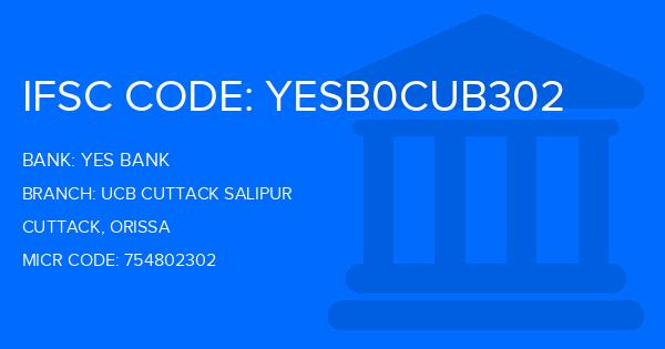 Yes Bank (YBL) Ucb Cuttack Salipur Branch IFSC Code