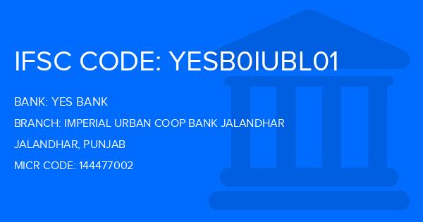Yes Bank (YBL) Imperial Urban Coop Bank Jalandhar Branch IFSC Code