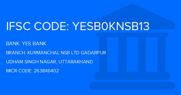 Yes Bank (YBL) Kurmanchal Nsb Ltd Gadarpur Branch IFSC Code