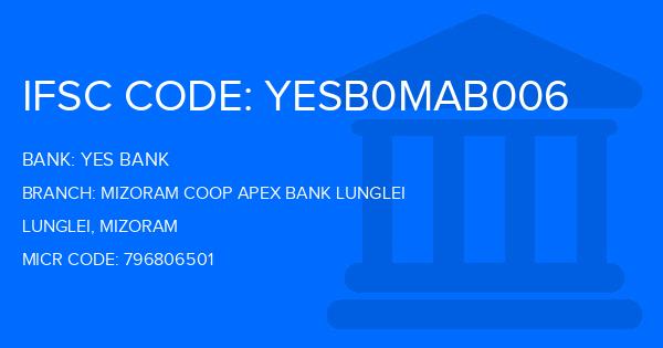 Yes Bank (YBL) Mizoram Coop Apex Bank Lunglei Branch IFSC Code