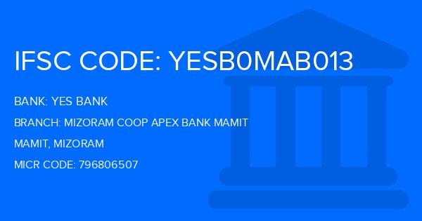 Yes Bank (YBL) Mizoram Coop Apex Bank Mamit Branch IFSC Code