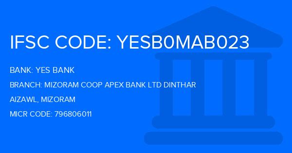 Yes Bank (YBL) Mizoram Coop Apex Bank Ltd Dinthar Branch IFSC Code