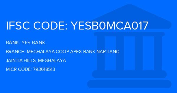 Yes Bank (YBL) Meghalaya Coop Apex Bank Nartiang Branch IFSC Code