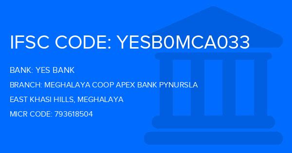 Yes Bank (YBL) Meghalaya Coop Apex Bank Pynursla Branch IFSC Code